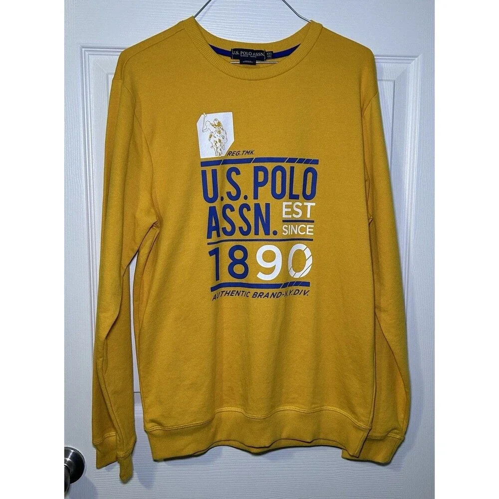 U.S. Polo Assn. Boy’s Long Sleeve Graphic Sweatshirt Yellow Size XXL NWOT